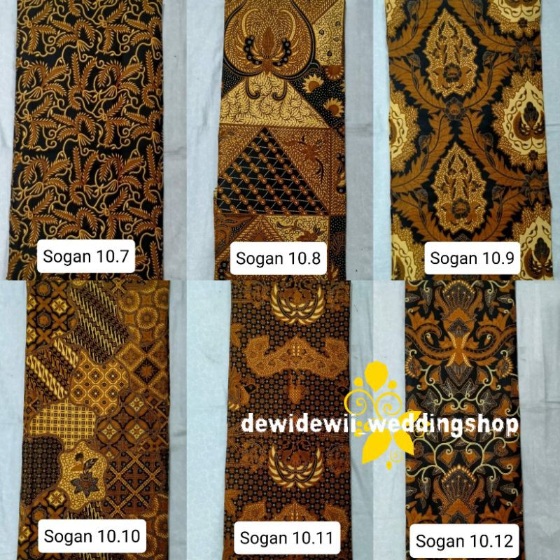 Jarik Motif Batik Sogan (INSTAN/ LEMBARAN), Kode Sogan 10.7-10.12