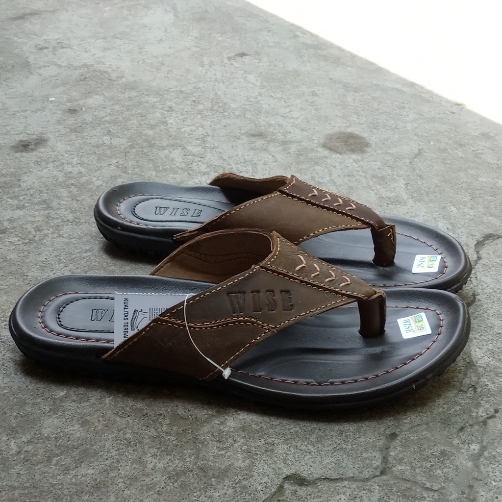 Wise - Sandal Jepit Pria Bahan Kulit Asli - Sendal Pria - Sandal Pria Kulit - J02