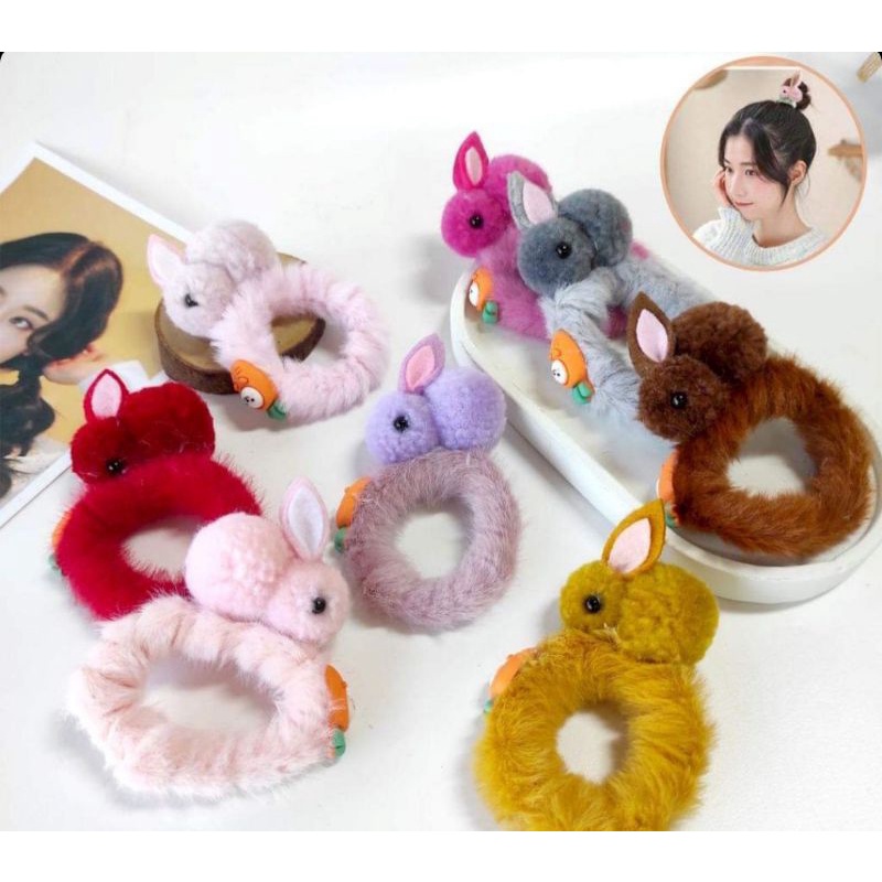 Karet Rambut Boneka|Karet Rambut Bear|Scrunchies Boneka|Ikat Rambut Boneka