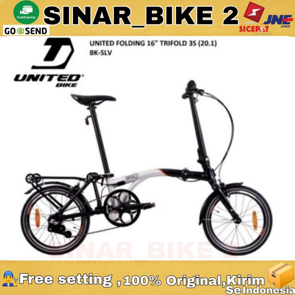 Sepeda Lipat United Trifold 3S 16 Inch Alloy 3 Speed