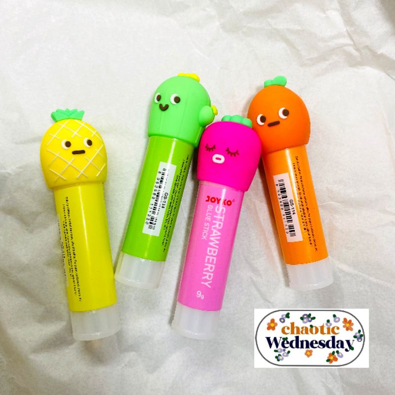 

Glue stick Lem kertas imut lucu buah-buahan stroberi Strawberry orange jeruk nanas pineapple cactus Joyko