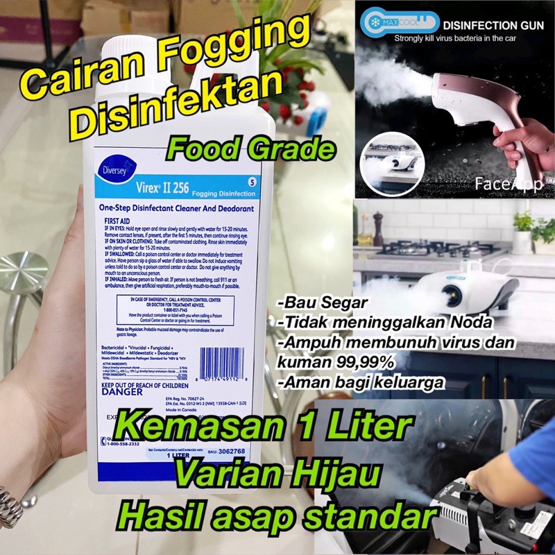 Cairan Fogging Disinfektan VIREX 1 Liter Varian Hijau FoodGrade Murah makassar