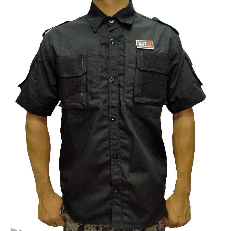 Kemeja Tactical 5.11 Pendek Warna Hitam Hem 511 Baju Tactical Lapangan