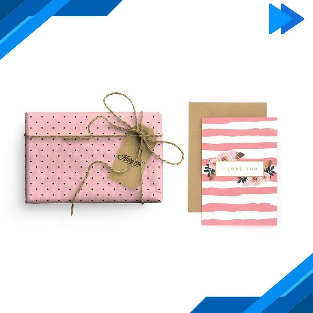 

DISKON SPESIAL Paket Kertas Kado Kartu Valentine Harvest Gift Set Vintage Dots