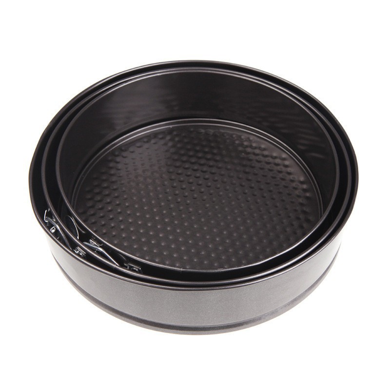 Panci Wajan Panggang Kue Bulat 3 Pcs Stainless Steel Non Stick Tins Tray Pan Shape Cake Mould Doky