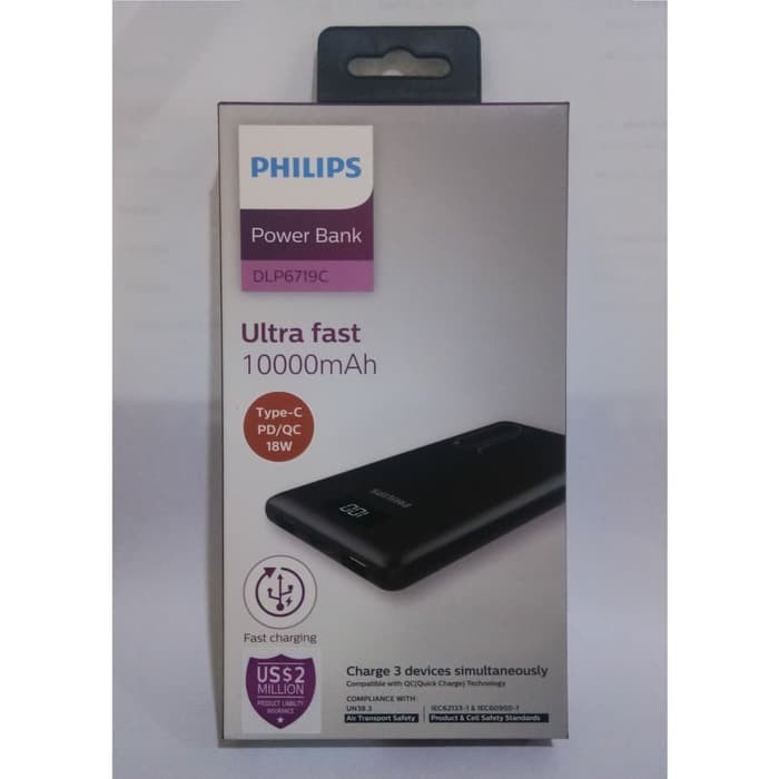 Power Bank Philips 10000mAH - PowerBank Philips DLP6719C - Resmi