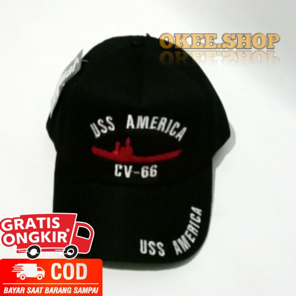 TOPI JARING BORDIR USS AMERICA CV-66 TERBARU