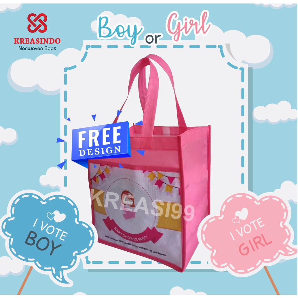 

Tas Goddie Hampers Bayi Vynil Spunbond Custom MUURAHH & HIGH QUALITY...!!FREE DESIGN..