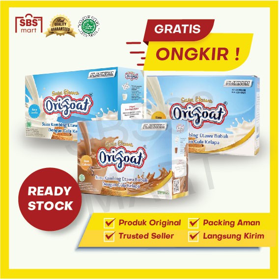 ORIGOAT PLATINUM - Susu Kambing Ettawa Gula Kelapa utk Asam Lambung Maag Pencernaan 250 gr (ISI 10)