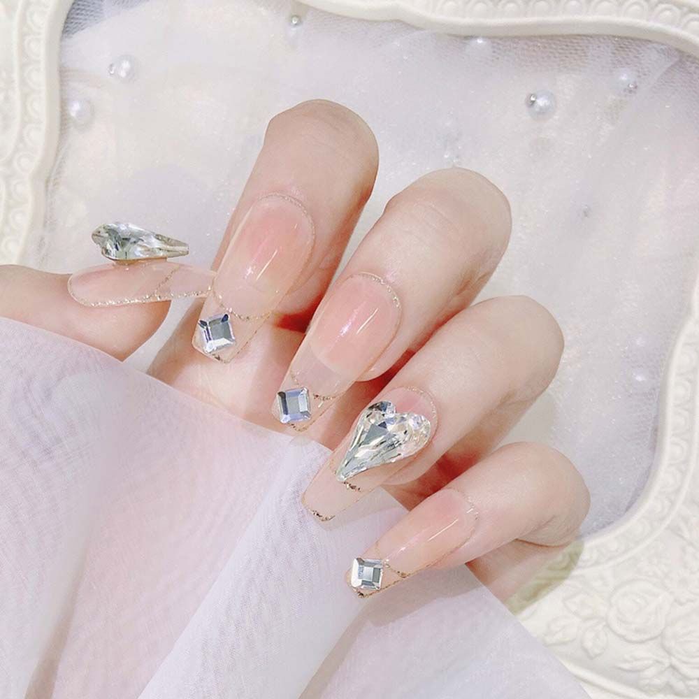 Mxbeauty Hiasan Kuku 3d Transparan Motif Beruang / Hati / Aurora / Berlian Imitasi Untuk Nail Art / Manicure Diy