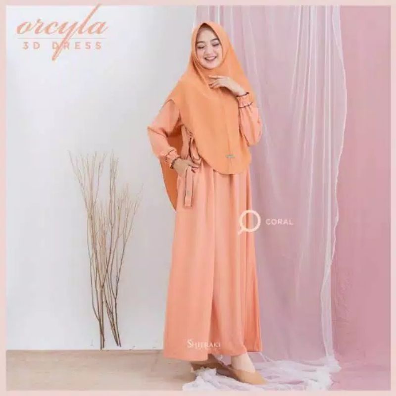 Orcyla 3D dress || by shieraki indonesia || busui friendly renda gamis tali