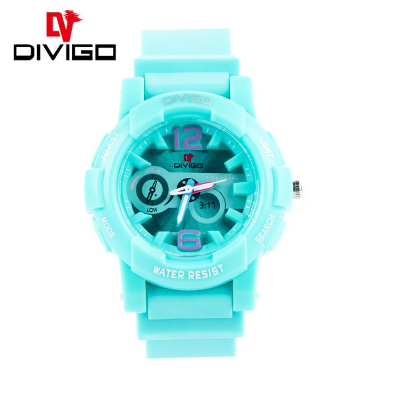 (Grosir)Jam Tangan Wanita Divigo Adjust Anti Air/Water Resist Strap Rubber/Karet(Terima Cod)