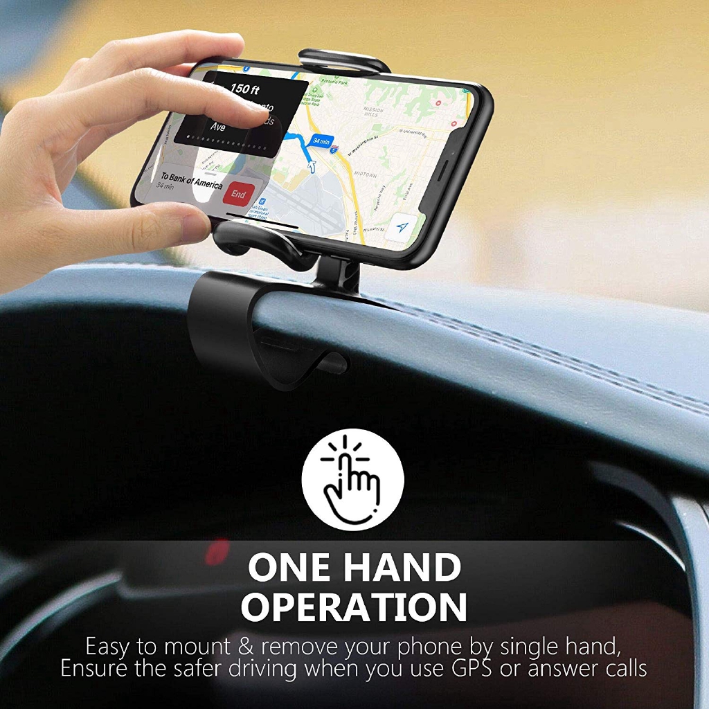 Car Phone Holder,Rotating Dashboard Clip Mount Stand, 360-Degree Rotation Cell Phone Holder,IN STOCK