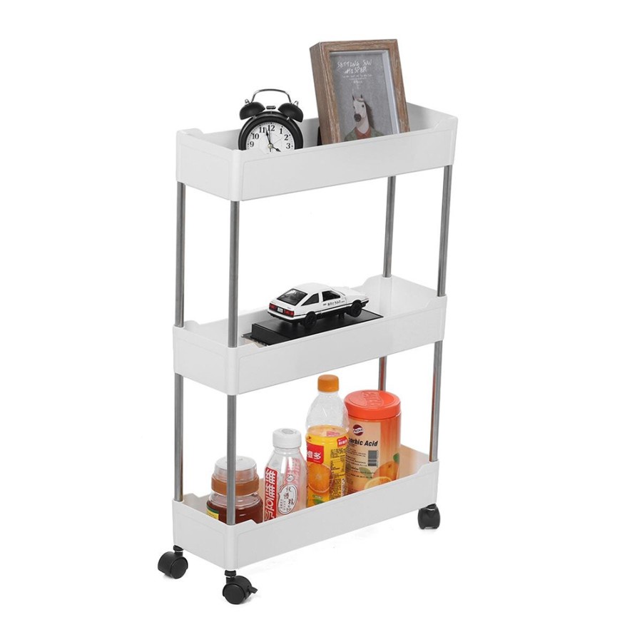 Rak Laci Tingkat Dapur Kitchen Storage Rack 3 Layer - F31793 - White