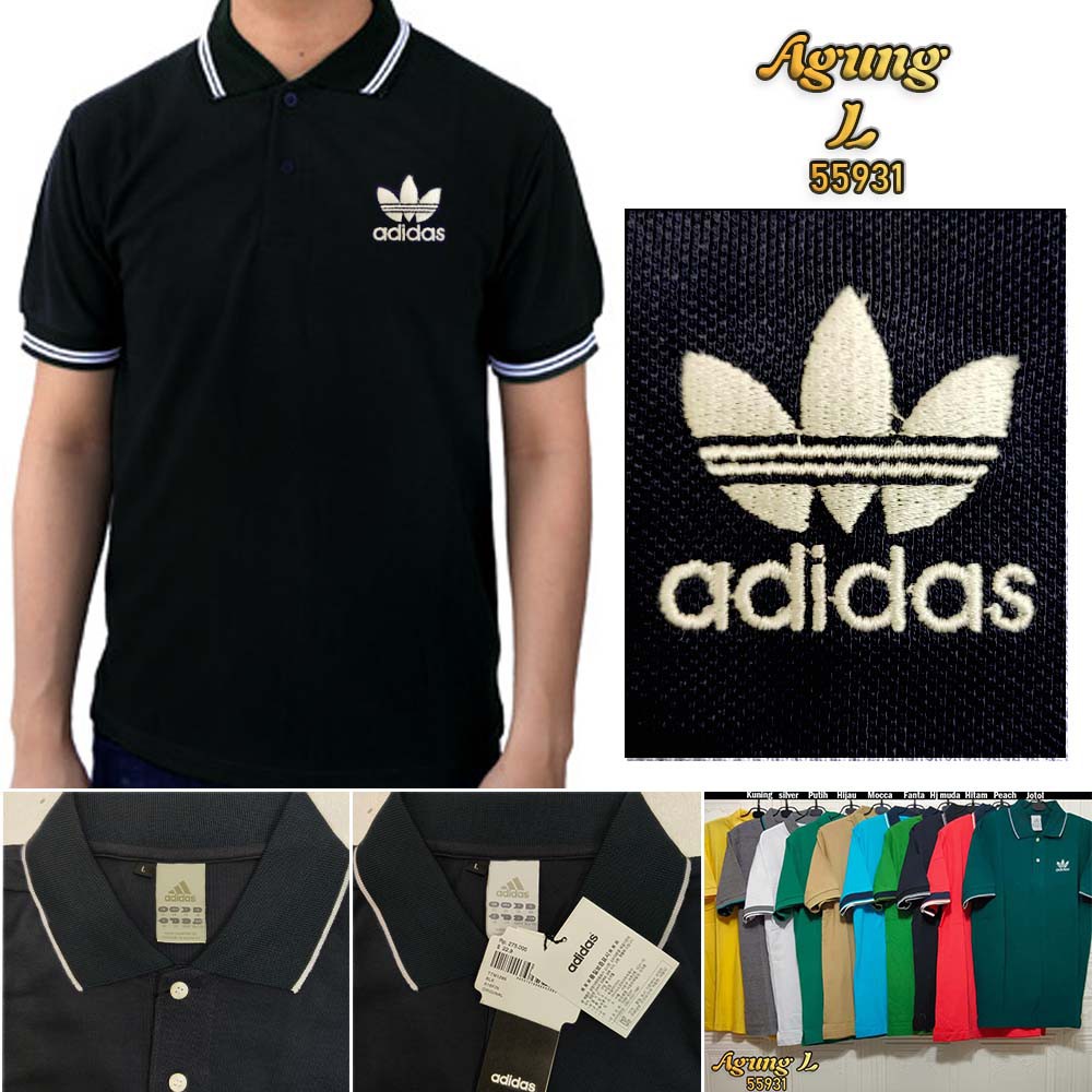 Kaos Polo Pria Jumbo Lacos kancing Bordir Bayan