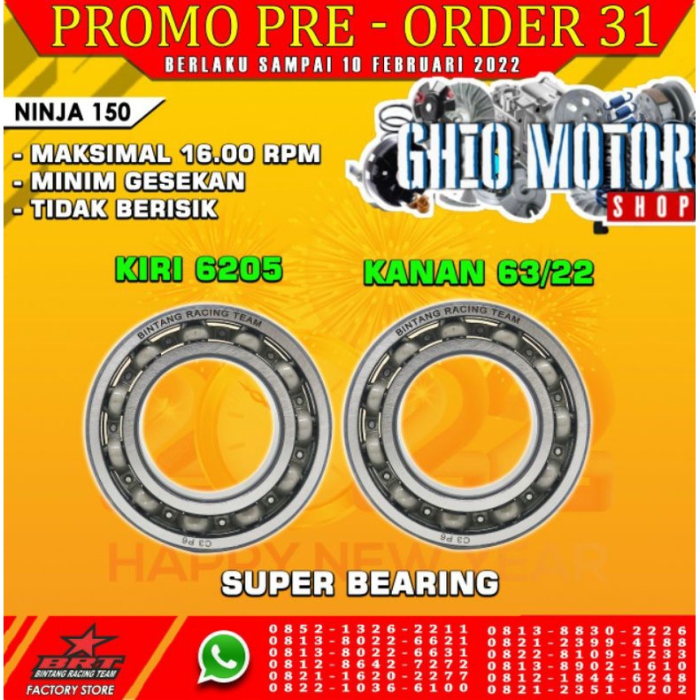 BEARING KRUK AS BRT TIGER /KLX 150 BERING STANG SEHER/LAHER STANG SEHER KLX / LAKHER STANG PISTON KLX BRT