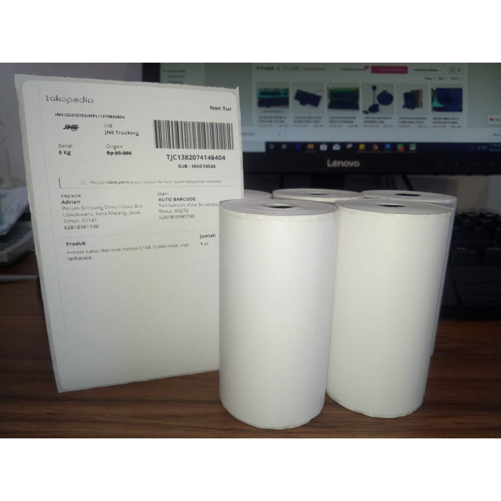 Label Thermal 76X120 isi 85 Stiker Resi Pengiriman Marketplace Toko Online Sticker GAP 1Line 300 805