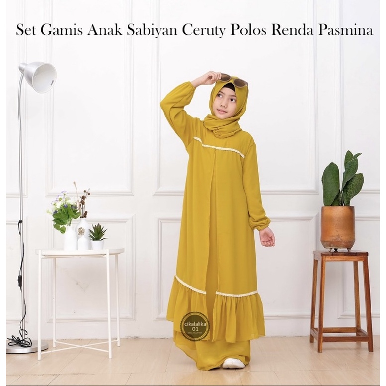 SET gamis anak renda SABYAAN ceruty armany