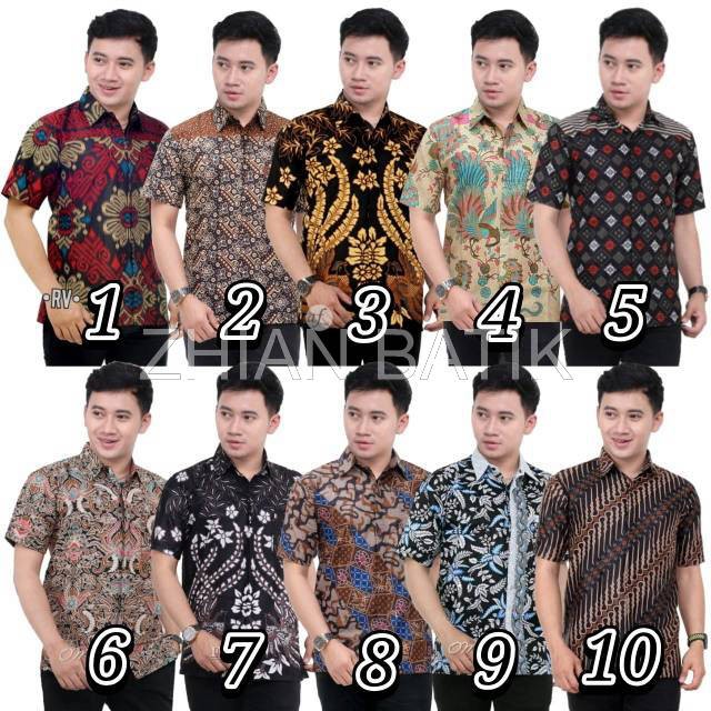 BATIK PRIA LENGAN PENDEK / HEM BATIK PRIA SERAGAM KERJA BATIK PEKALONGAN