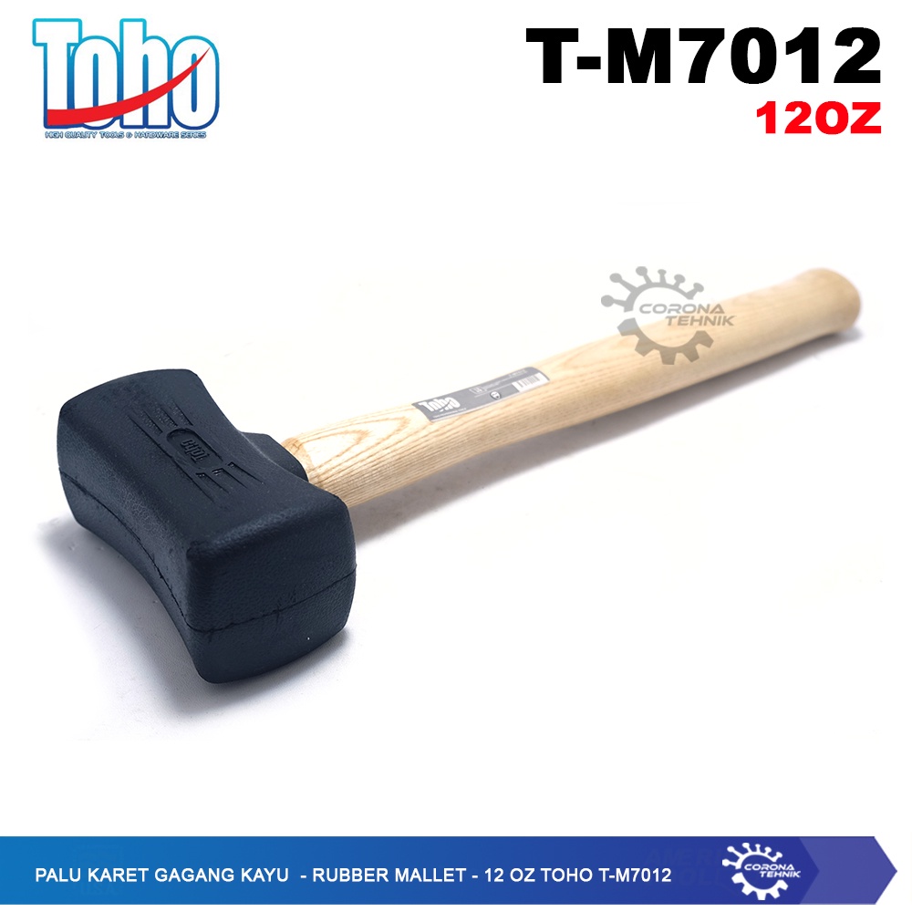 Toho T-M7012 - Rubber Mallet - Palu Karet Gagang Kayu 12 Oz