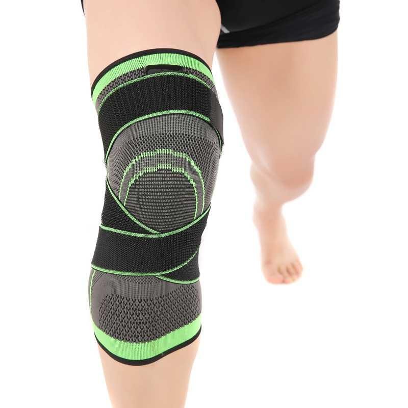 Pelindung Lutut Knee Support Compression Sport Fitness Size M - Black/Green