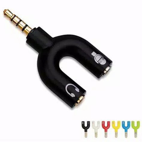 [WAE] AUDIO SPLITTER U SHAPE 2 IN 1 MIC &amp; AUDIO JACK 3,5MM TO DUAL FEMALE