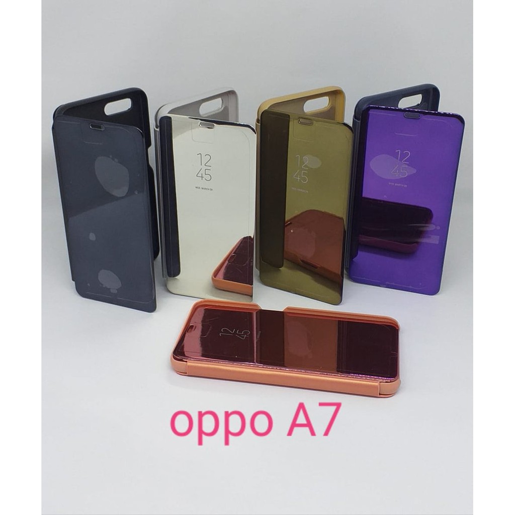 Flip Mirror Cover Clear View Type Oppo A7