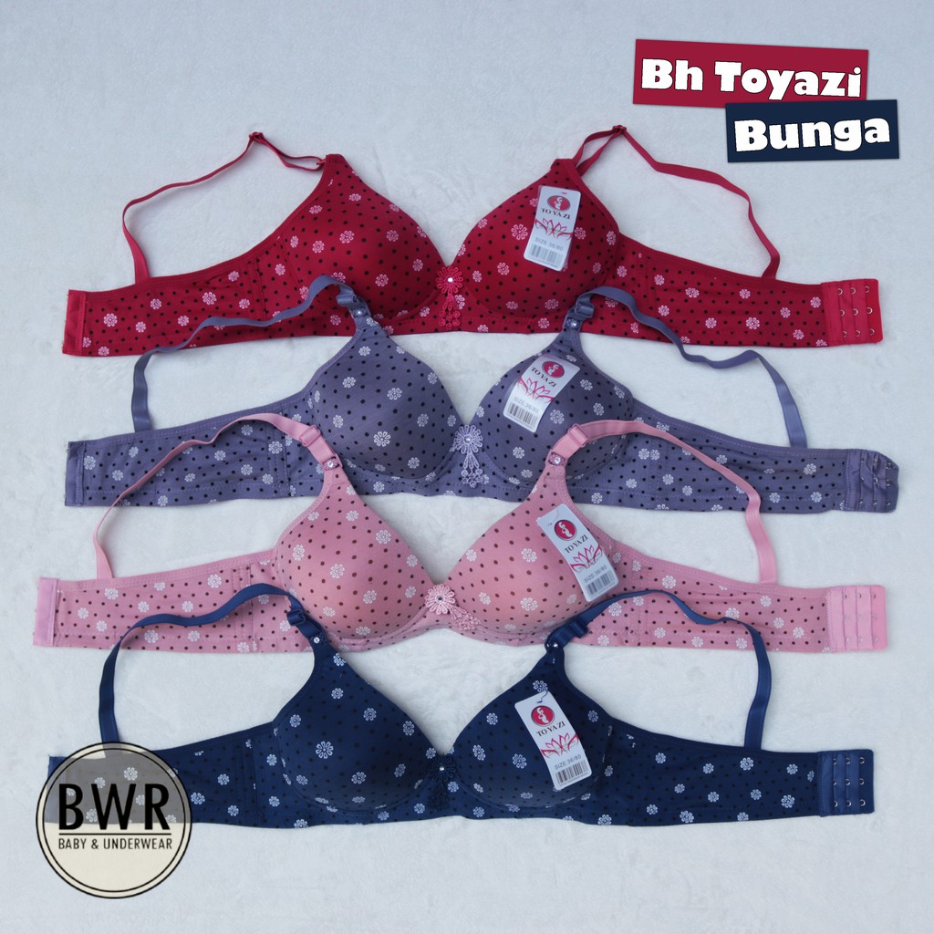 BH TOYAZI  motif POLKADOT dan motif BUNGA [ VIII A6 ] Bra wanita dewasa kancing 3 | Tanpa kawat