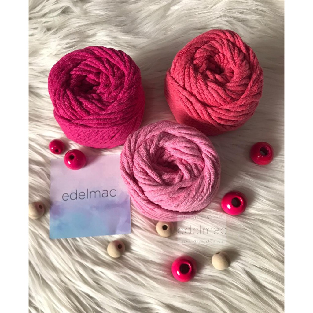 Tali Benang Katun Macrame  edelmac 3mm Single Strand 