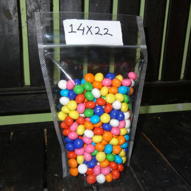 

Jual kemasan standing pouch/kemasan berdiri ukuran 14x22 awet tahan lama