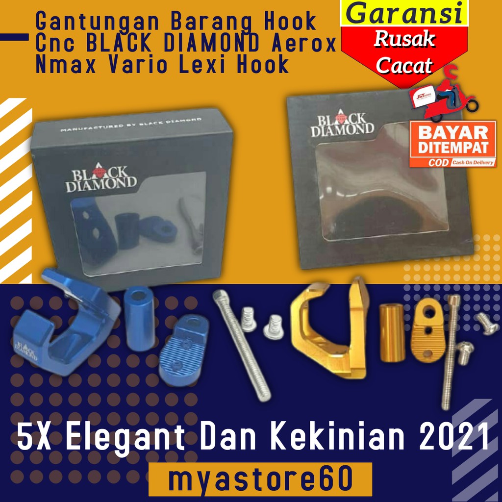 Gantungan Barang Hook Cnc BLACK DIAMOND Aerox Nmax Vario Lexi Hook