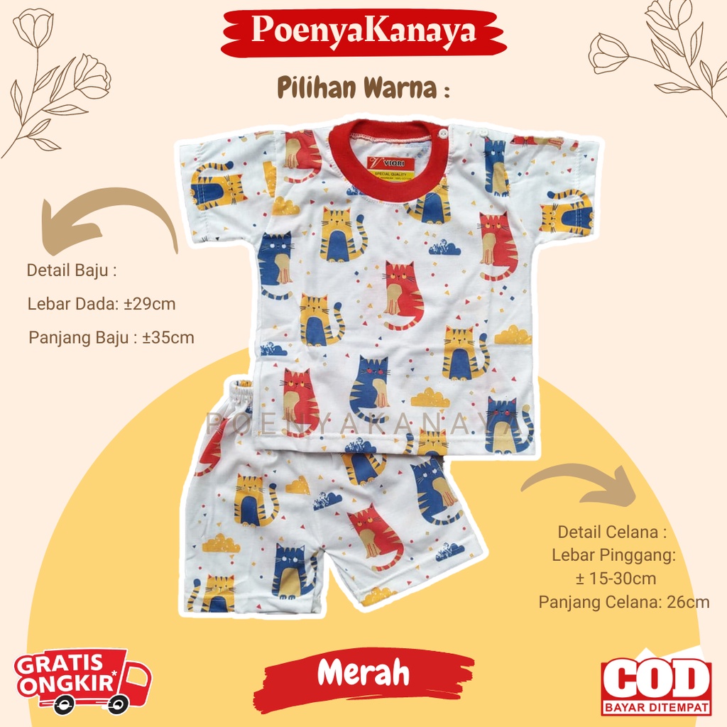 Setelan Baju Bayi Piyama Pendek MEBIKU Viori Size 6-12 Bulan STL131