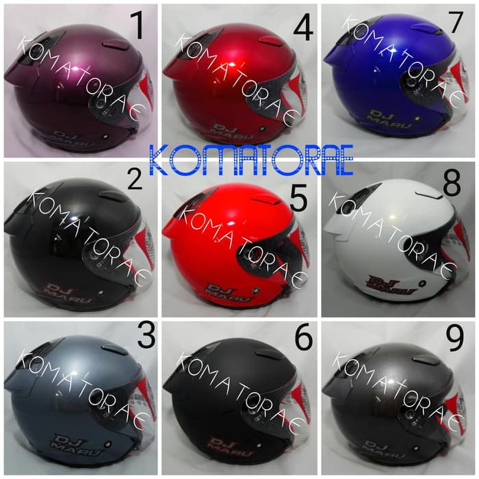 Helm KYT DJ Maru purple red white black blue abu