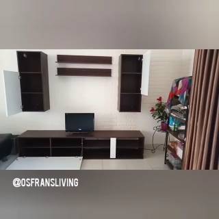 Kabinet TV  Lemari Gantung Rak  Gantung White  Glossy  