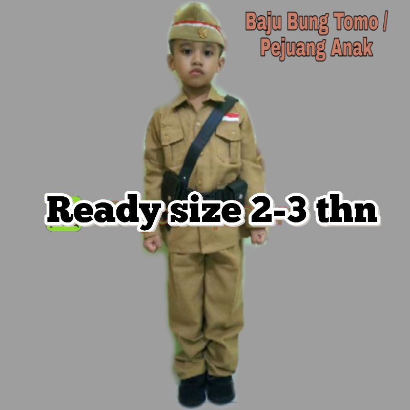 BAJU PEJUANG ANAK, KOSTUM PEJUANG ANAK, KOSTUM BUNG TOMO, BAJU BUNG TOMO, BAJU KARNAVAL