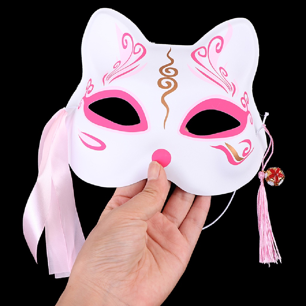 1 Pc Masker Setengah Wajah Desain Anime Rubah Kucing Untuk Alat Peraga Pesta Cosplay