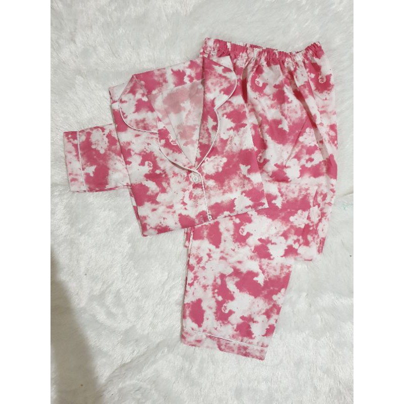 Baju Tidur Piyama Wanita Cewek Pajamas Dewasa Motif Tie Dye PP
