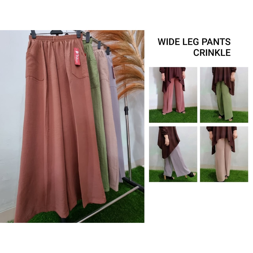 PALISSA Wide Leg Pants Crinkle / Celana Kulot /  Kulot Lurus / Kulot Standart
