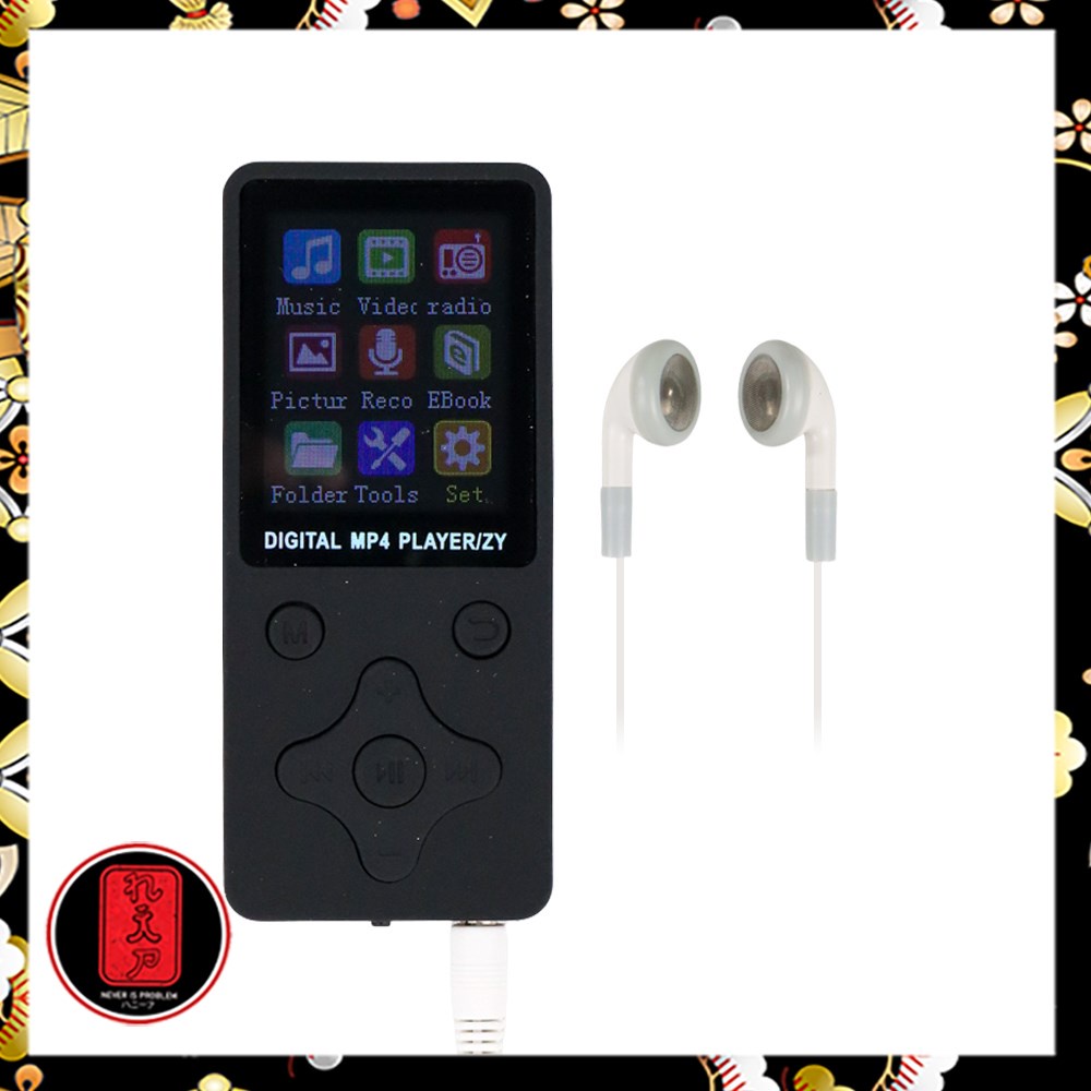 ZYZY MP4 Player Mini Mp3 Portable Music Player TF Card Slot - T1 - Black