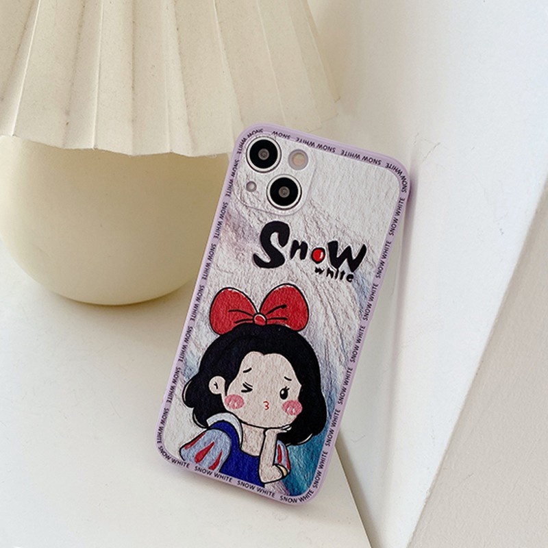 Cute Snow White Series Protect Case OPPO A9 A53 A33 A31 2020 A15 A15S C1 XT A3S A7 A12 A11K A95 F9 Pro A57 A39 F1S A83 K5 5 6 Casing Y11 Y12i Y15 Y17 Z1 Pro Y50 Y30i Y20i Y20S Y12S Y91C Y93 V5 V5S V5 Lite Y83 Y81 V9 Cartoon Girl Fashio