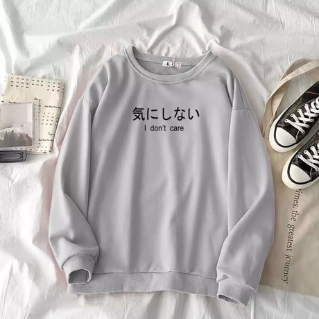 Basic Sweater IDONTCARE Gation Sablon Pria&amp;Wanita Pullover