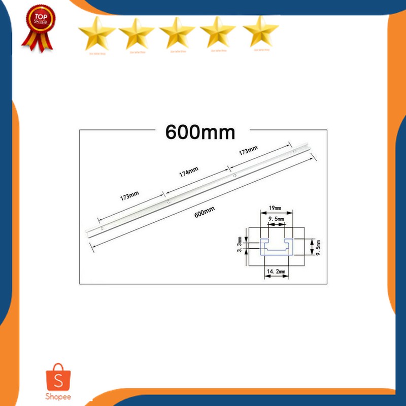 Lagi Promo T track 600mm 19mm x 9.5mm miter t slot 60cm router table saw DIY