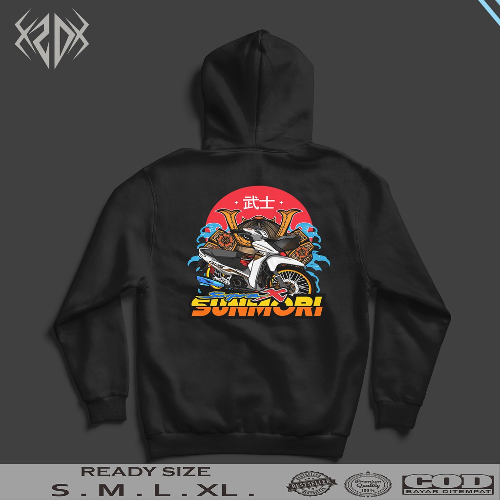 HOODIE SUNMORI INDONESIAN RIDER SERIES HONDA SUPRA X / HODDIE PRIA / JAKET PRIA / JAKET KEREN /