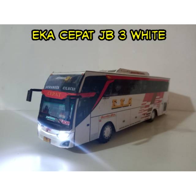 Miniatur bis EKA JETBUS 3 WHITE LAMPU