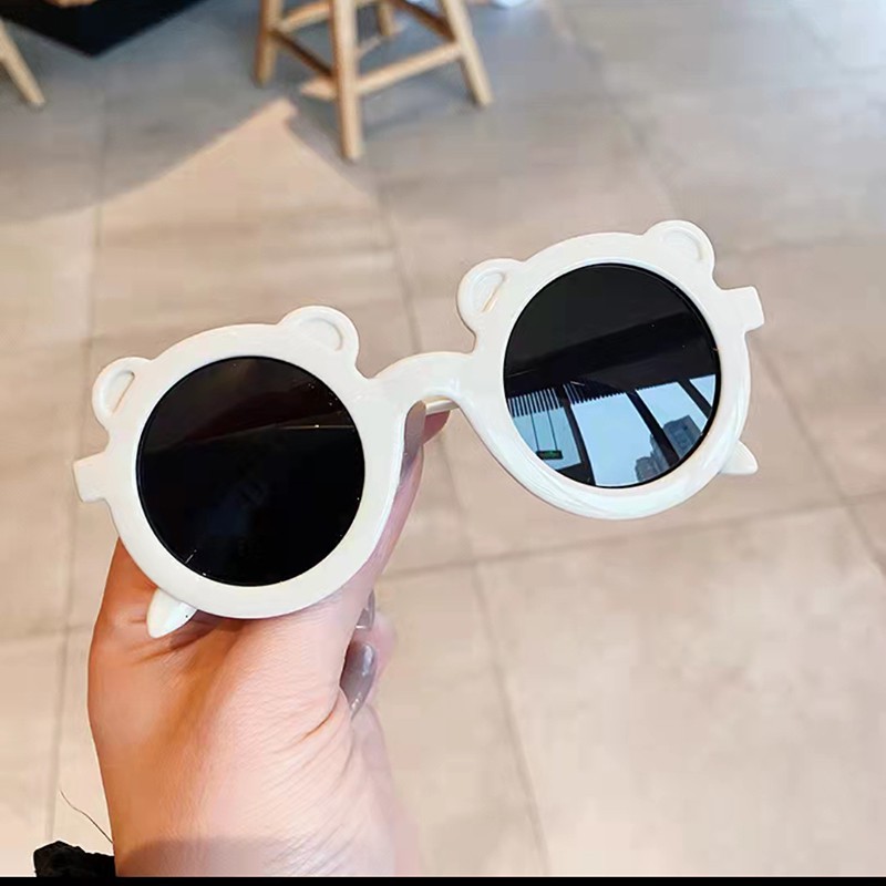 (COD) Kacamata Anak New Trend/Fashion Anak Terbaru Telinga Beruang High Quality-putih