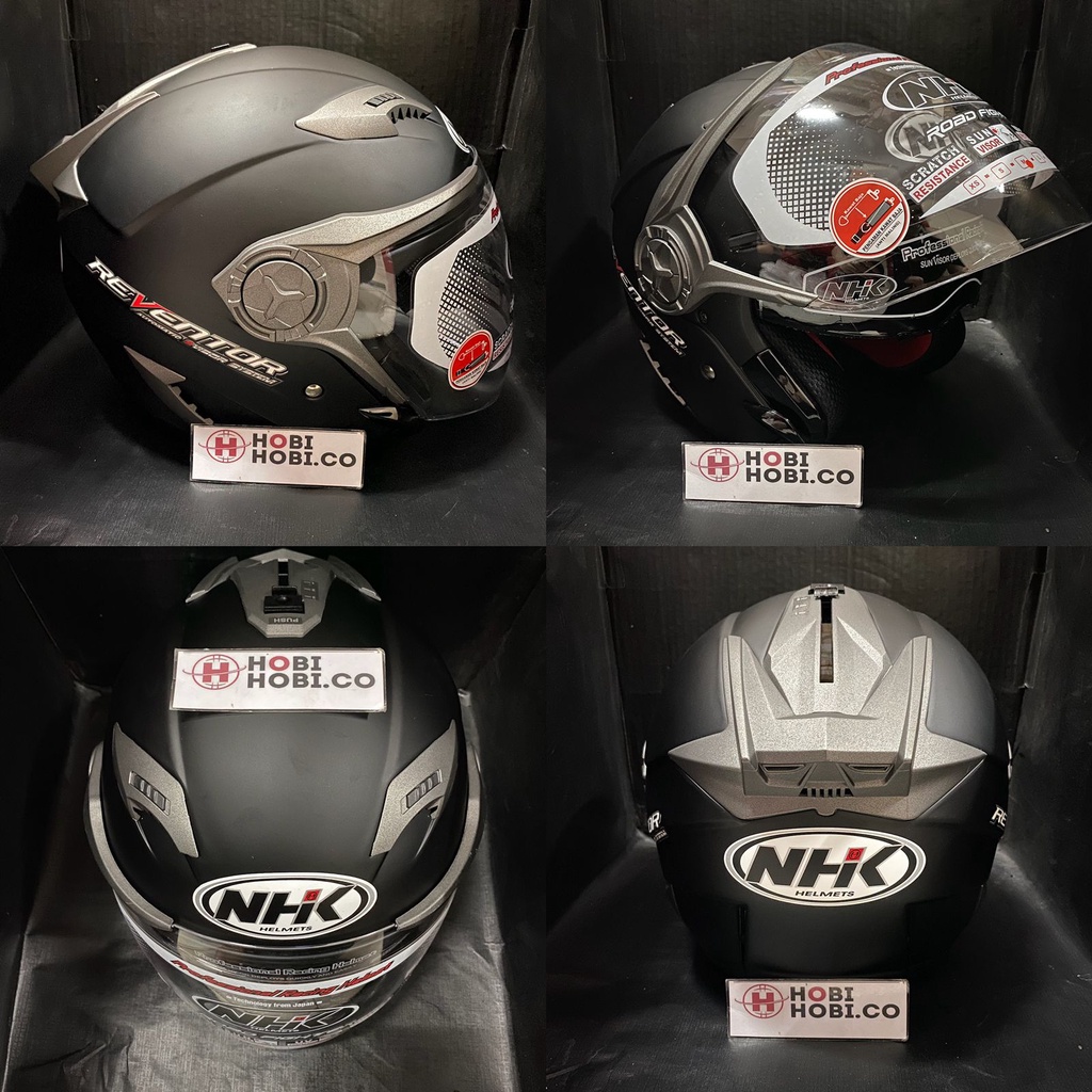 Helm NHK Reventor SOLID Black Doff Polos HELM NHK HALFFACE HELM NHK Gladiator Double Visor ORI SNI H