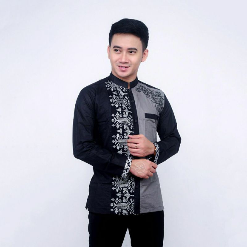 Baju Koko bordir Terbaru 2021 Baju Muslim Pria pakaian lebaran