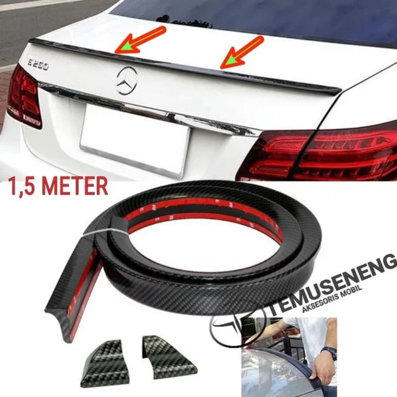 List Bagasi Sedan  Ductail Ducktail Lis Hitam Karbon Bagasi Belakang Black Carbon Spoiler Lips