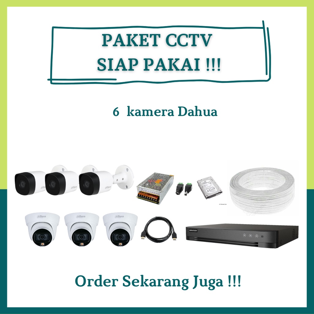 PAKET CCTV DAHUA 6 KAMERA/ CCTV JABODETABEK CCTV INDOOR MURAH