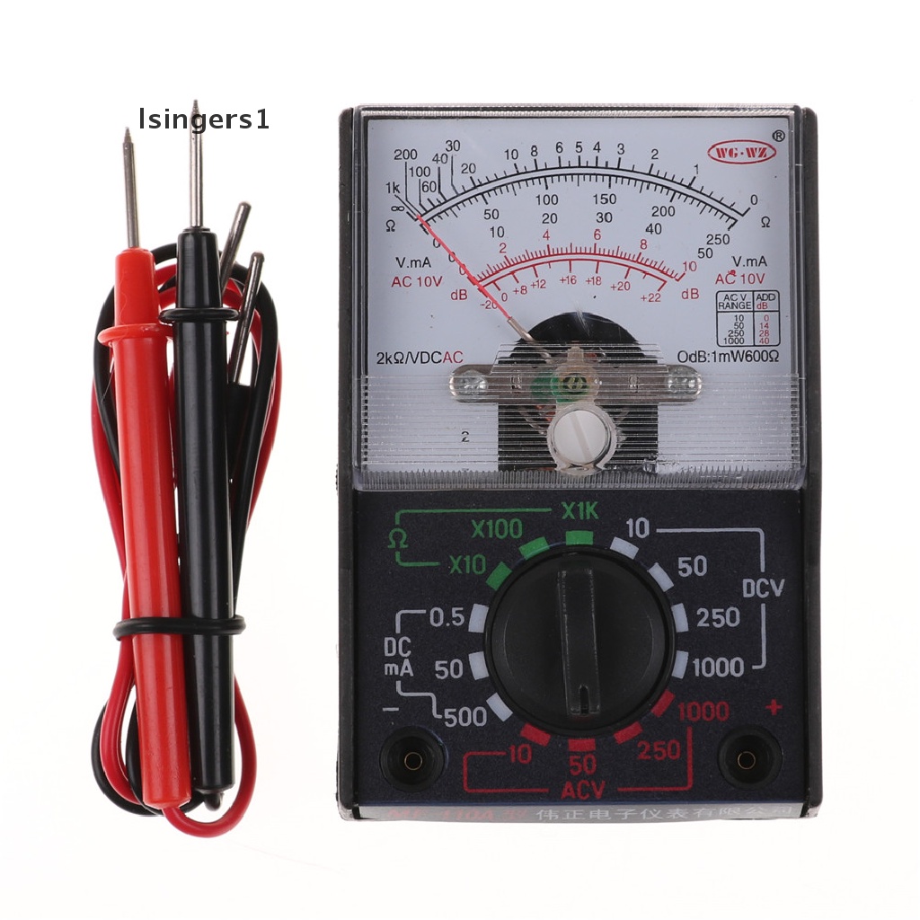 (lsingers1) Multimeter Analog DC / AC 1000V 250mA 1K